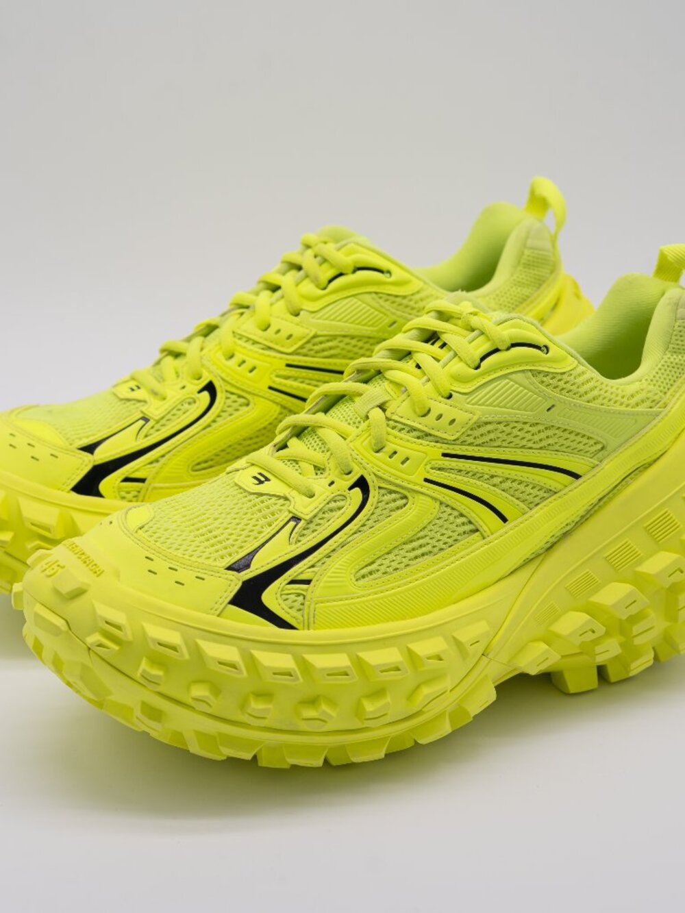 Balenciaga Defender Bouncer Fluo Yellow Green Sneakers Men's size 45eu 12 US